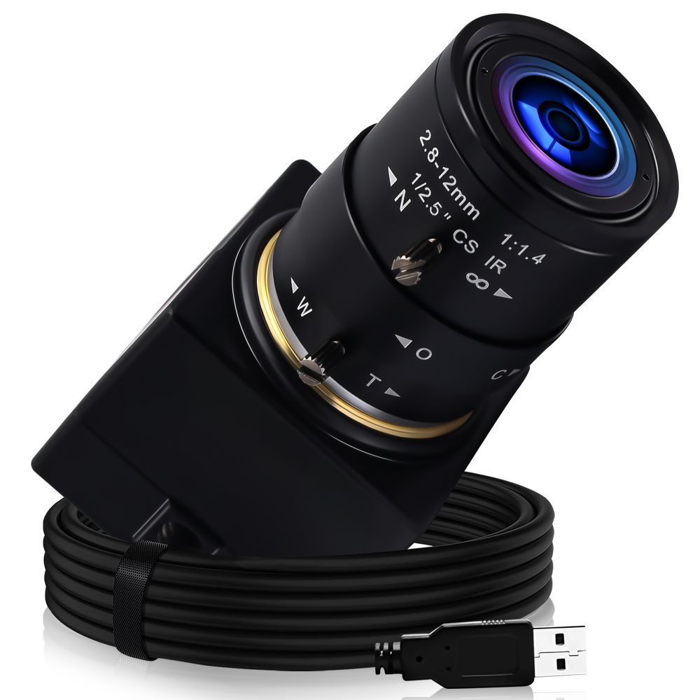 ELP Aptina AR0130 CMOS Webcam Optional Zoom 4X 1.3MP Low Illumination Mini USB Camera HD With 2.8-12mm Varifocal Lens